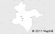 Silver Style Simple Map of Akoko-Ed, single color outside