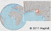 Gray Location Map of EsanCent, highlighted parent region, hill shading
