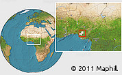 Satellite Location Map of EsanCent, highlighted parent region, within the entire country