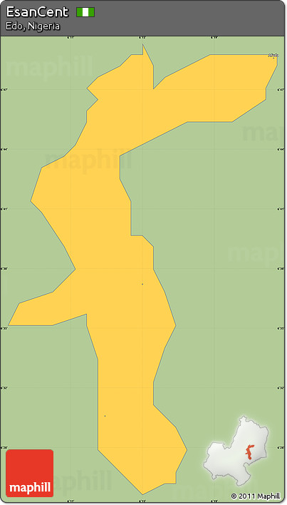 Savanna Style Simple Map of EsanCent, single color outside