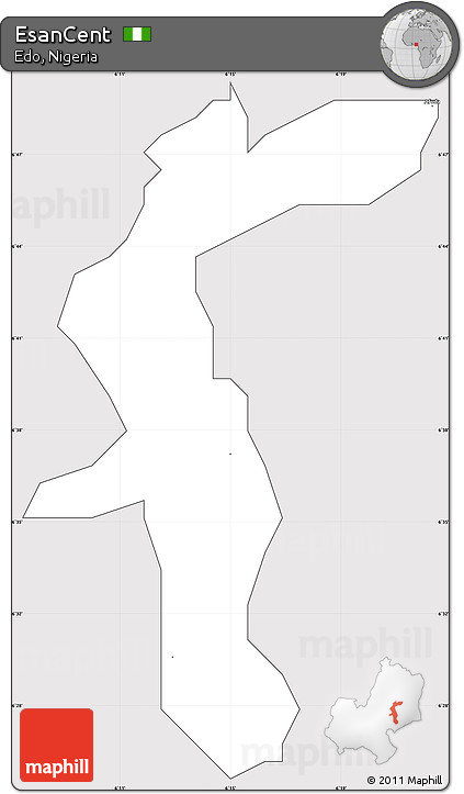 Silver Style Simple Map of EsanCent, cropped outside