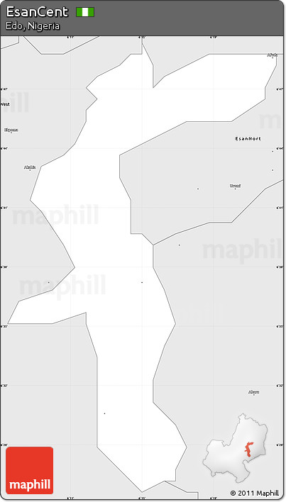 Silver Style Simple Map of EsanCent