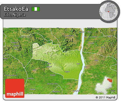Physical 3D Map of EtsakoEa, satellite outside
