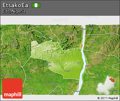Physical 3D Map of EtsakoEa, satellite outside