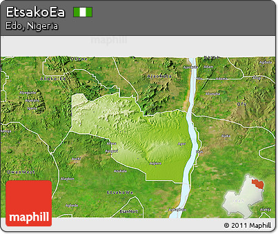 Physical 3D Map of EtsakoEa, satellite outside