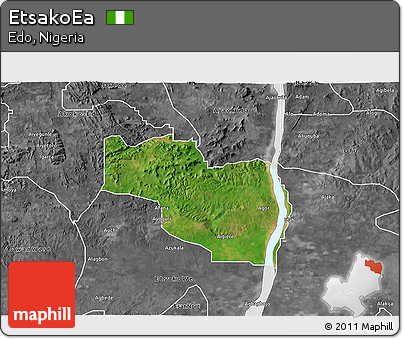 Satellite 3D Map of EtsakoEa, desaturated