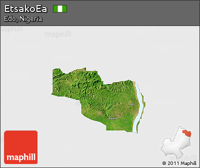 Satellite 3D Map of EtsakoEa, single color outside