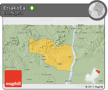 Savanna Style 3D Map of EtsakoEa