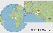 Savanna Style Location Map of EtsakoEa, highlighted parent region