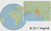 Savanna Style Location Map of EtsakoEa, hill shading