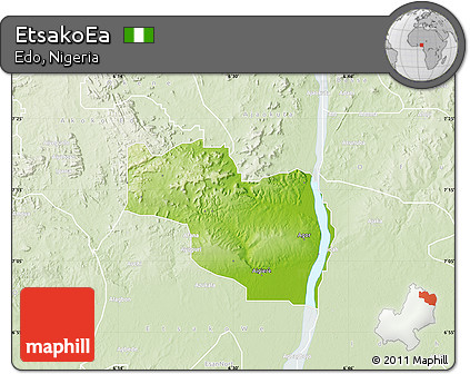 Physical Map of EtsakoEa, lighten