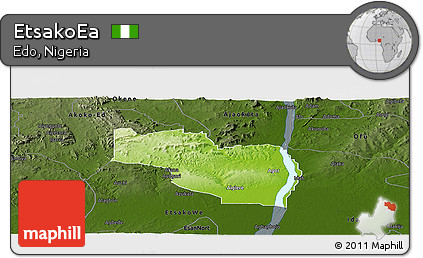 Physical Panoramic Map of EtsakoEa, darken
