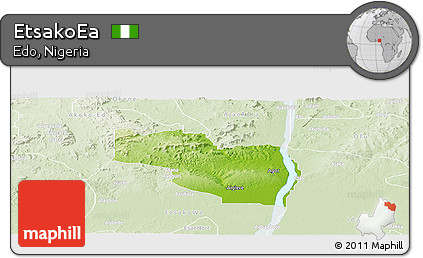 Physical Panoramic Map of EtsakoEa, lighten