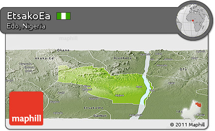 Physical Panoramic Map of EtsakoEa, semi-desaturated