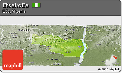 Physical Panoramic Map of EtsakoEa, semi-desaturated