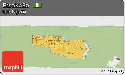Savanna Style Panoramic Map of EtsakoEa, single color outside