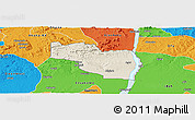 Shaded Relief Panoramic Map of EtsakoEa, political outside