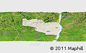 Shaded Relief Panoramic Map of EtsakoEa, satellite outside