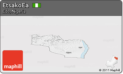 Silver Style Panoramic Map of EtsakoEa, single color outside