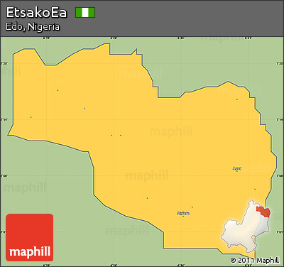 Savanna Style Simple Map of EtsakoEa, cropped outside