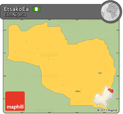 Savanna Style Simple Map of EtsakoEa, single color outside