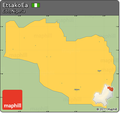Savanna Style Simple Map of EtsakoEa, single color outside