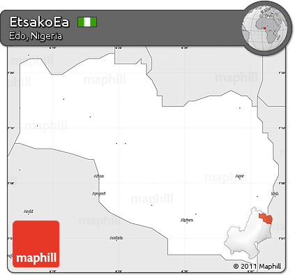 Silver Style Simple Map of EtsakoEa