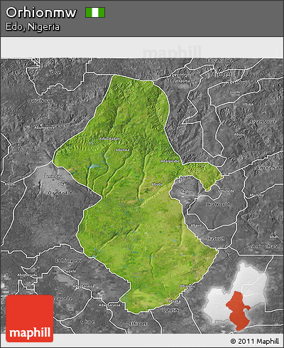 Satellite 3D Map of Orhionmw, desaturated
