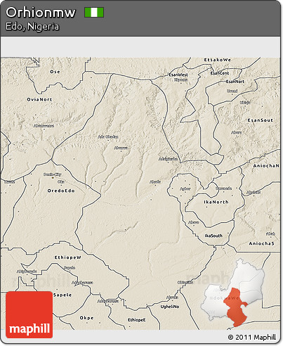 Shaded Relief 3D Map of Orhionmw