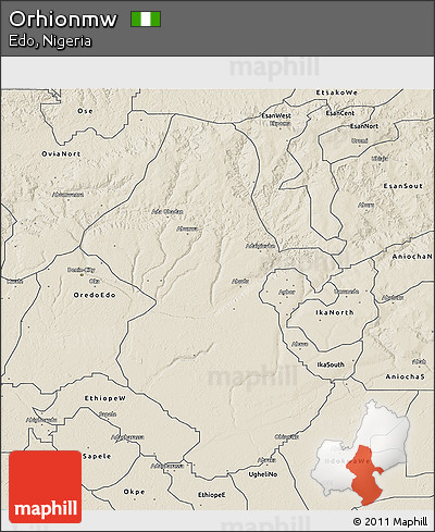 Shaded Relief 3D Map of Orhionmw