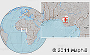 Gray Location Map of Orhionmw, highlighted parent region, hill shading