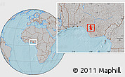 Gray Location Map of Orhionmw, hill shading