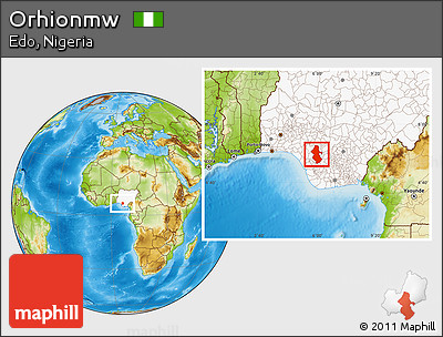 Physical Location Map of Orhionmw, highlighted country