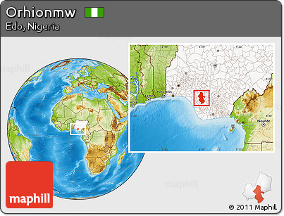 Physical Location Map of Orhionmw, highlighted country