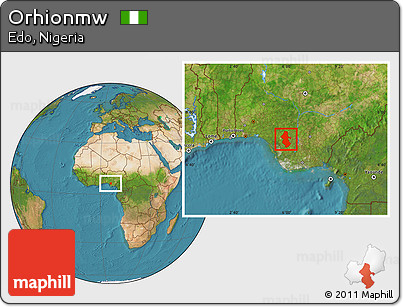 Satellite Location Map of Orhionmw