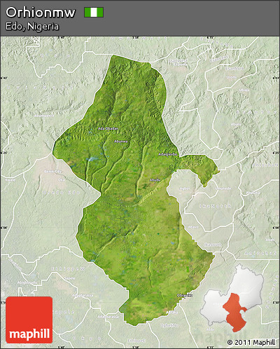 Satellite Map of Orhionmw, lighten