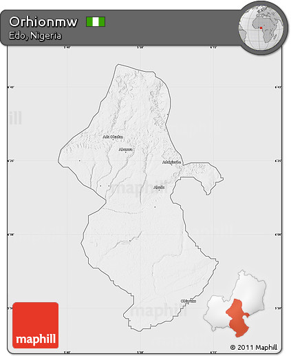 Silver Style Map of Orhionmw, single color outside
