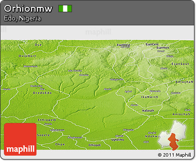 Physical Panoramic Map of Orhionmw