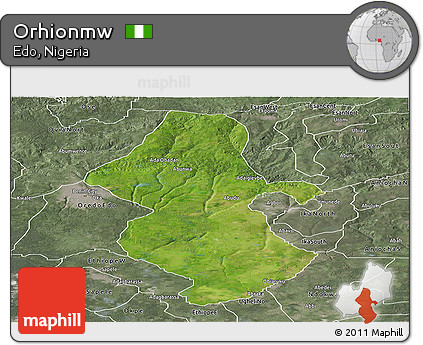 Satellite Panoramic Map of Orhionmw, semi-desaturated