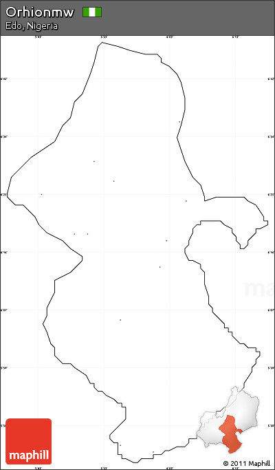 Blank Simple Map of Orhionmw, cropped outside, no labels