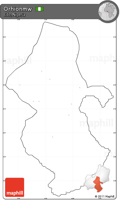 Blank Simple Map of Orhionmw, cropped outside, no labels