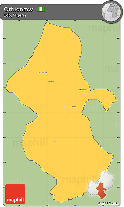 Savanna Style Simple Map of Orhionmw, cropped outside