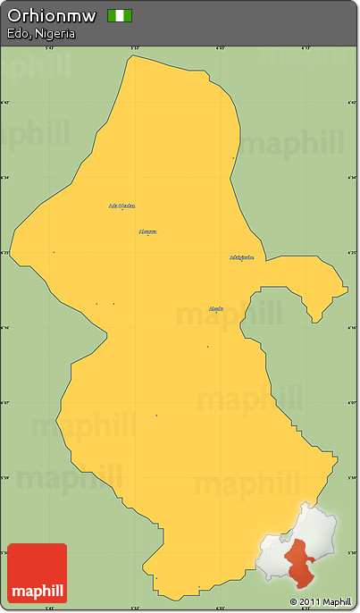 Savanna Style Simple Map of Orhionmw, cropped outside