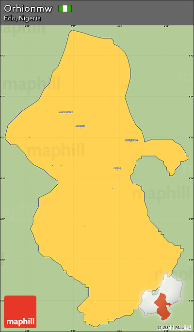 Savanna Style Simple Map of Orhionmw, cropped outside