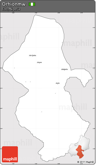 Silver Style Simple Map of Orhionmw, cropped outside