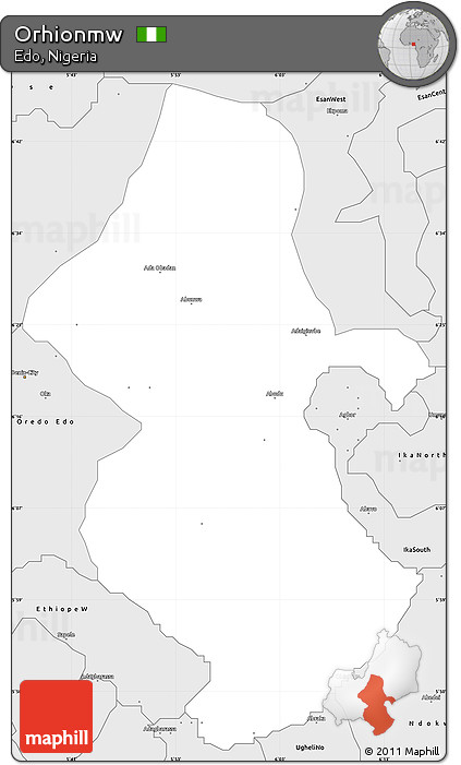 Silver Style Simple Map of Orhionmw