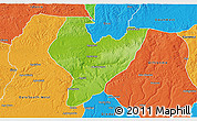 Physical 3D Map of OviaNort, political outside