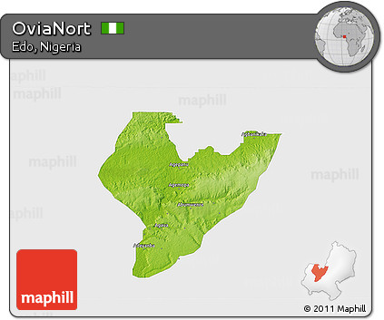 Physical 3D Map of OviaNort, single color outside