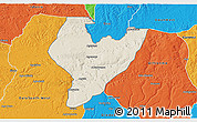 Shaded Relief 3D Map of OviaNort, political outside