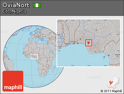 Gray Location Map of OviaNort
